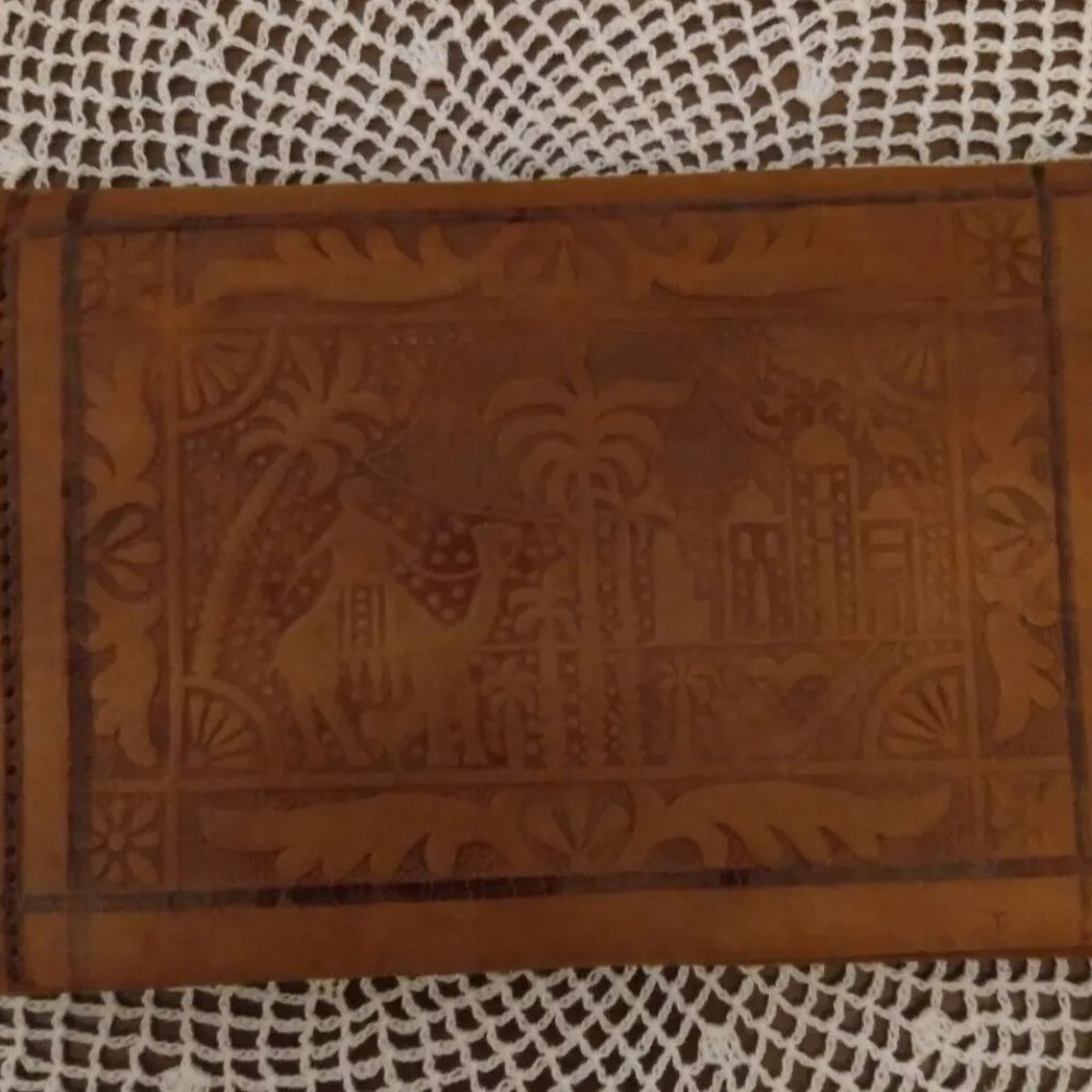 Vintage Handmade Hand-tooled Embossed Moroccan Leather Wallet